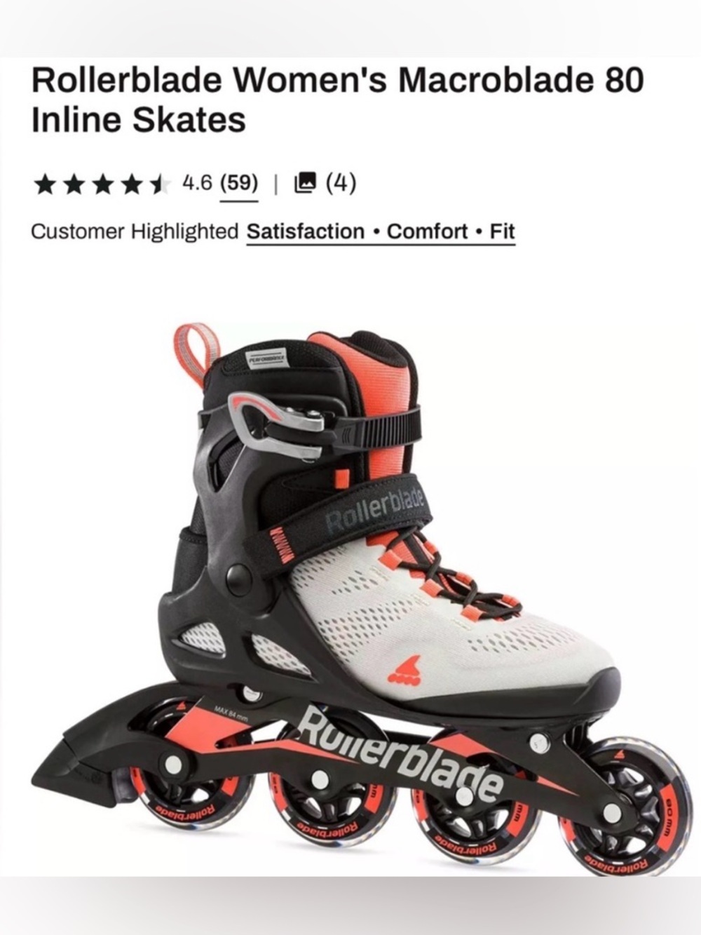 Rollerblade Women's Macroblade 80 Inline Skates sz8
